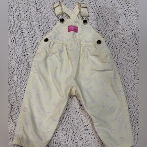 Vintage paper tag OshKosh B'gosh Yellow Floral Kids Overalls